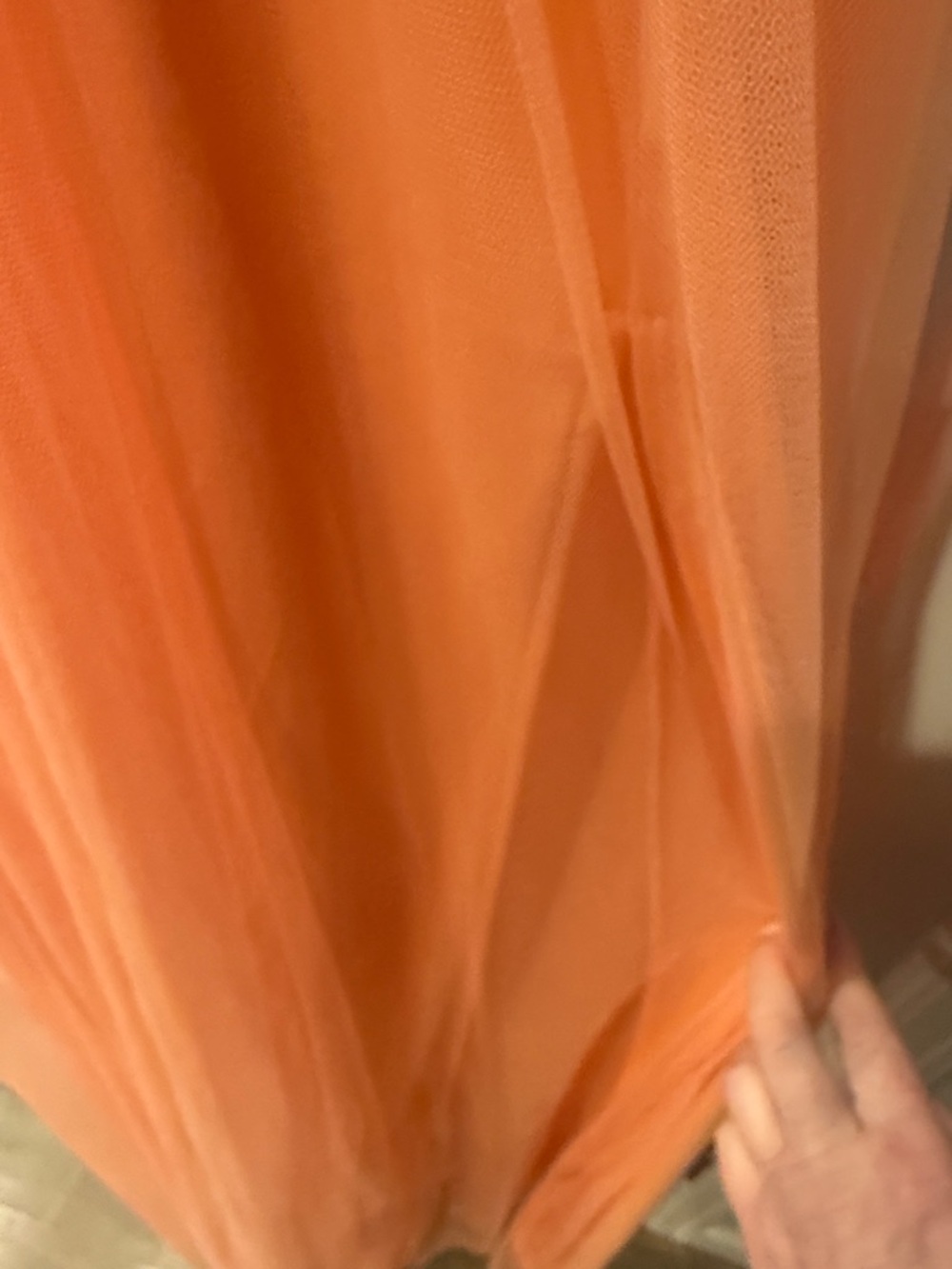 LUXXEL Peach Tulle Maxi Dress NWT Strappy Back Formal Small - Picture 7 of 7